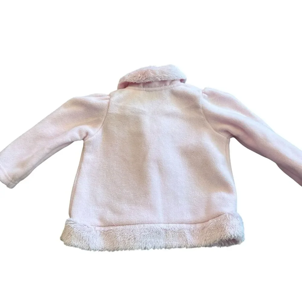 3-6 Month Vintage Kidget Adorable‎ Pink Bear Long Sleeve Shirt Jacket
